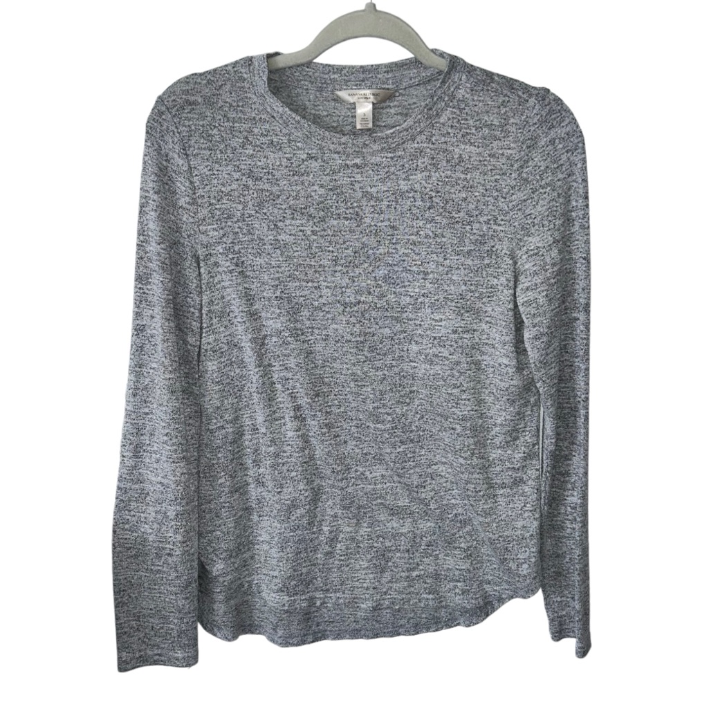 Gray Banana Republic Design Long Sleeve Top Marble Style Women’s Shirt Small Fit